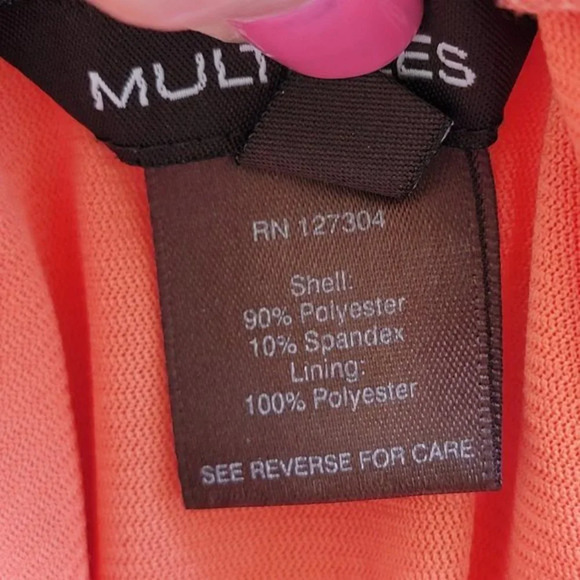 Multiples 3/4 Flare Sleeve Off The Shoulder Top Orange Size M - Picture 9 of 10